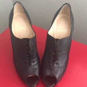 Black open toe booties